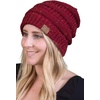 image:imageFunky Junque Confetti Knit Beanie for Women  Colorful Slouchy Cute Beanies Cable Knitted Womens Winter Hats Cozy FashionBurgundy
