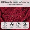 image:imageFunky Junque Confetti Knit Beanie for Women  Colorful Slouchy Cute Beanies Cable Knitted Womens Winter Hats Cozy FashionBurgundy