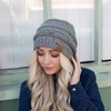 image:imageFunky Junque Confetti Knit Beanie for Women  Colorful Slouchy Cute Beanies Cable Knitted Womens Winter Hats Cozy FashionDove Grey