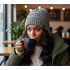 image:imageFunky Junque Confetti Knit Beanie for Women  Colorful Slouchy Cute Beanies Cable Knitted Womens Winter Hats Cozy FashionDove Grey
