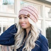 image:imageFunky Junque Confetti Knit Beanie for Women  Colorful Slouchy Cute Beanies Cable Knitted Womens Winter Hats Cozy FashionIndi Pink