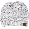image:imageFunky Junque Confetti Knit Beanie for Women  Colorful Slouchy Cute Beanies Cable Knitted Womens Winter Hats Cozy FashionIvory