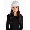 image:imageFunky Junque Confetti Knit Beanie for Women  Colorful Slouchy Cute Beanies Cable Knitted Womens Winter Hats Cozy FashionIvory Faux Fur Pom