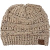 image:imageFunky Junque Confetti Knit Beanie for Women  Colorful Slouchy Cute Beanies Cable Knitted Womens Winter Hats Cozy FashionLatte