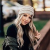 image:imageFunky Junque Confetti Knit Beanie for Women  Colorful Slouchy Cute Beanies Cable Knitted Womens Winter Hats Cozy FashionLatte