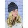image:imageFunky Junque Confetti Knit Beanie for Women  Colorful Slouchy Cute Beanies Cable Knitted Womens Winter Hats Cozy FashionMelange Grey