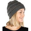 image:imageFunky Junque Confetti Knit Beanie for Women  Colorful Slouchy Cute Beanies Cable Knitted Womens Winter Hats Cozy FashionMelange Grey