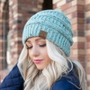 image:imageFunky Junque Confetti Knit Beanie for Women  Colorful Slouchy Cute Beanies Cable Knitted Womens Winter Hats Cozy FashionMint