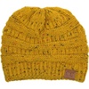 image:imageFunky Junque Confetti Knit Beanie for Women  Colorful Slouchy Cute Beanies Cable Knitted Womens Winter Hats Cozy FashionMustard