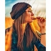 image:imageFunky Junque Confetti Knit Beanie for Women  Colorful Slouchy Cute Beanies Cable Knitted Womens Winter Hats Cozy FashionNavy