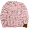image:imageFunky Junque Confetti Knit Beanie for Women  Colorful Slouchy Cute Beanies Cable Knitted Womens Winter Hats Cozy FashionPale Pink