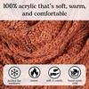 image:imageFunky Junque Confetti Knit Beanie for Women  Colorful Slouchy Cute Beanies Cable Knitted Womens Winter Hats Cozy FashionRust