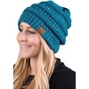 image:imageFunky Junque Confetti Knit Beanie for Women  Colorful Slouchy Cute Beanies Cable Knitted Womens Winter Hats Cozy FashionTeal