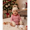 image:imageFunky Junque Cozy Infant Pom Pom Beanie amp Fleece Lined Mitten Winter SetBeige Faux Fur Pom 09 Mo