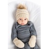 image:imageFunky Junque Cozy Infant Pom Pom Beanie amp Fleece Lined Mitten Winter SetBeige Faux Fur Pom 09 Mo