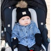 image:imageFunky Junque Cozy Infant Pom Pom Beanie amp Fleece Lined Mitten Winter SetBlack Diagonal Basketweave Faux Fur Pom 09 Mo