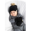 image:imageFunky Junque Cozy Infant Pom Pom Beanie amp Fleece Lined Mitten Winter SetBlack Faux Fur Pom 09 Mo