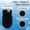 image:imageFunky Junque Cozy Infant Pom Pom Beanie amp Fleece Lined Mitten Winter SetBlack String Pom 09 Mo