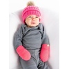 image:imageFunky Junque Cozy Infant Pom Pom Beanie amp Fleece Lined Mitten Winter SetCandy Pink Faux Fur Pom 09 Mo