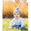 image:imageFunky Junque Cozy Infant Pom Pom Beanie amp Fleece Lined Mitten Winter SetHeather Grey String Pom 09 Mo