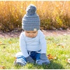 image:imageFunky Junque Cozy Infant Pom Pom Beanie amp Fleece Lined Mitten Winter SetHeather Grey String Pom 09 Mo