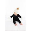 image:imageFunky Junque Cozy Infant Pom Pom Beanie amp Fleece Lined Mitten Winter SetIvory Faux Fur Pom 09 Mo