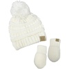 image:imageFunky Junque Cozy Infant Pom Pom Beanie amp Fleece Lined Mitten Winter SetIvory String Pom09 Mo