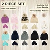 image:imageFunky Junque Cozy Infant Pom Pom Beanie amp Fleece Lined Mitten Winter SetIvory String Pom09 Mo