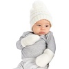 image:imageFunky Junque Cozy Infant Pom Pom Beanie amp Fleece Lined Mitten Winter SetIvory String Pom09 Mo