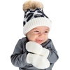 image:imageFunky Junque Cozy Infant Pom Pom Beanie amp Fleece Lined Mitten Winter SetLeopard Ivory 09 Mo