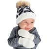image:imageFunky Junque Cozy Infant Pom Pom Beanie amp Fleece Lined Mitten Winter SetLeopard Ivory W Leopard Mittens 09 Mo