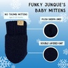 image:imageFunky Junque Cozy Infant Pom Pom Beanie amp Fleece Lined Mitten Winter SetNavy String Pom 09 Mo