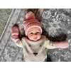 image:imageFunky Junque Cozy Infant Pom Pom Beanie amp Fleece Lined Mitten Winter SetPale Pink String Pom 09 Mo