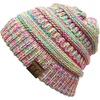 image:imageFunky Junque Cozy Slouchy Cable Knit Beanie  Warm Winter Hat for WomenFour Tone Mix 11  a Yellow  Hot Pink  Turquoise  Pink