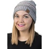 image:imageFunky Junque Cozy Slouchy Cable Knit Beanie  Warm Winter Hat for WomenFour Tone Mix 18  Rose  Denim  Ivory  Olive