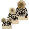 image:imageFunky Junque Double Pom AdultToddlerInfant Mommy amp Me Bundle 3 Pack  Leopard  Beige