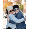 image:imageFunky Junque Exclusives Ponytail Beanie for Women  Cable Knit Womens Winter Hat High Pony Tail Running BeaniesBeige