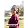 image:imageFunky Junque Exclusives Ponytail Beanie for Women  Cable Knit Womens Winter Hat High Pony Tail Running BeaniesDove Grey  Confetti
