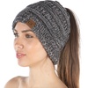 image:imageFunky Junque Exclusives Ponytail Beanie for Women  Cable Knit Womens Winter Hat High Pony Tail Running BeaniesGrey  Black  Beige  French Beige  4 Tone Mix