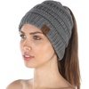 image:imageFunky Junque Exclusives Ponytail Beanie for Women  Cable Knit Womens Winter Hat High Pony Tail Running BeaniesHeather Grey