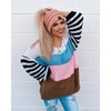 image:imageFunky Junque Exclusives Ponytail Beanie for Women  Cable Knit Womens Winter Hat High Pony Tail Running BeaniesIndi Pink