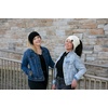 image:imageFunky Junque Exclusives Ponytail Beanie for Women  Cable Knit Womens Winter Hat High Pony Tail Running BeaniesIvory