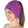 image:imageFunky Junque Exclusives Ponytail Beanie for Women  Cable Knit Womens Winter Hat High Pony Tail Running BeaniesLavender