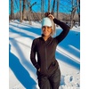 image:imageFunky Junque Exclusives Ponytail Beanie for Women  Cable Knit Womens Winter Hat High Pony Tail Running BeaniesMint