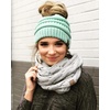 image:imageFunky Junque Exclusives Ponytail Beanie for Women  Cable Knit Womens Winter Hat High Pony Tail Running BeaniesMint