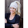 image:imageFunky Junque Exclusives Ponytail Beanie for Women  Cable Knit Womens Winter Hat High Pony Tail Running BeaniesOatmeal  Confetti