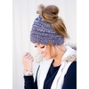 image:imageFunky Junque Exclusives Ponytail Beanie for Women  Cable Knit Womens Winter Hat High Pony Tail Running BeaniesPurple  Navy  Dark Denim  Beige  4 Tone Mix