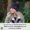 image:imageFunky Junque Exclusives Slouchy Beanie for Women  Oversized Winter Hat Chunky Cable Knit Beanies Unisex Cold Weather HatsBlack  Purple  Orange  Teal  4 Tone Mix