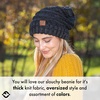 image:imageFunky Junque Exclusives Slouchy Beanie for Women  Oversized Winter Hat Chunky Cable Knit Beanies Unisex Cold Weather HatsBlack  Tricolor Mix