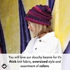 image:imageFunky Junque Exclusives Slouchy Beanie for Women  Oversized Winter Hat Chunky Cable Knit Beanies Unisex Cold Weather HatsBurgundy  Confetti